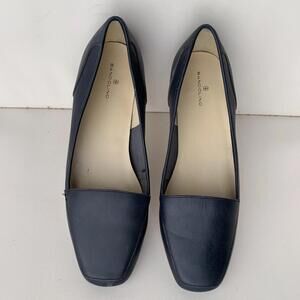Bandolino Liberty Genuine Leather Flats Loafers Black Shoes Womens Sz 9